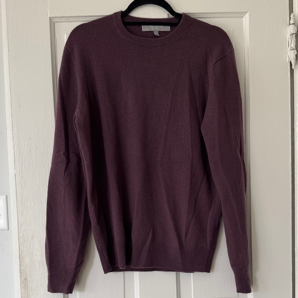 Neiman Marcus Deep Purple Crewneck Sweater